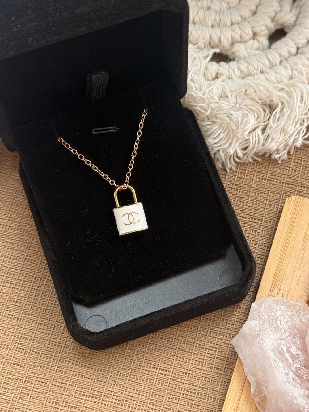ONLY 1! Vintage CC lock logo Upcycled Necklace